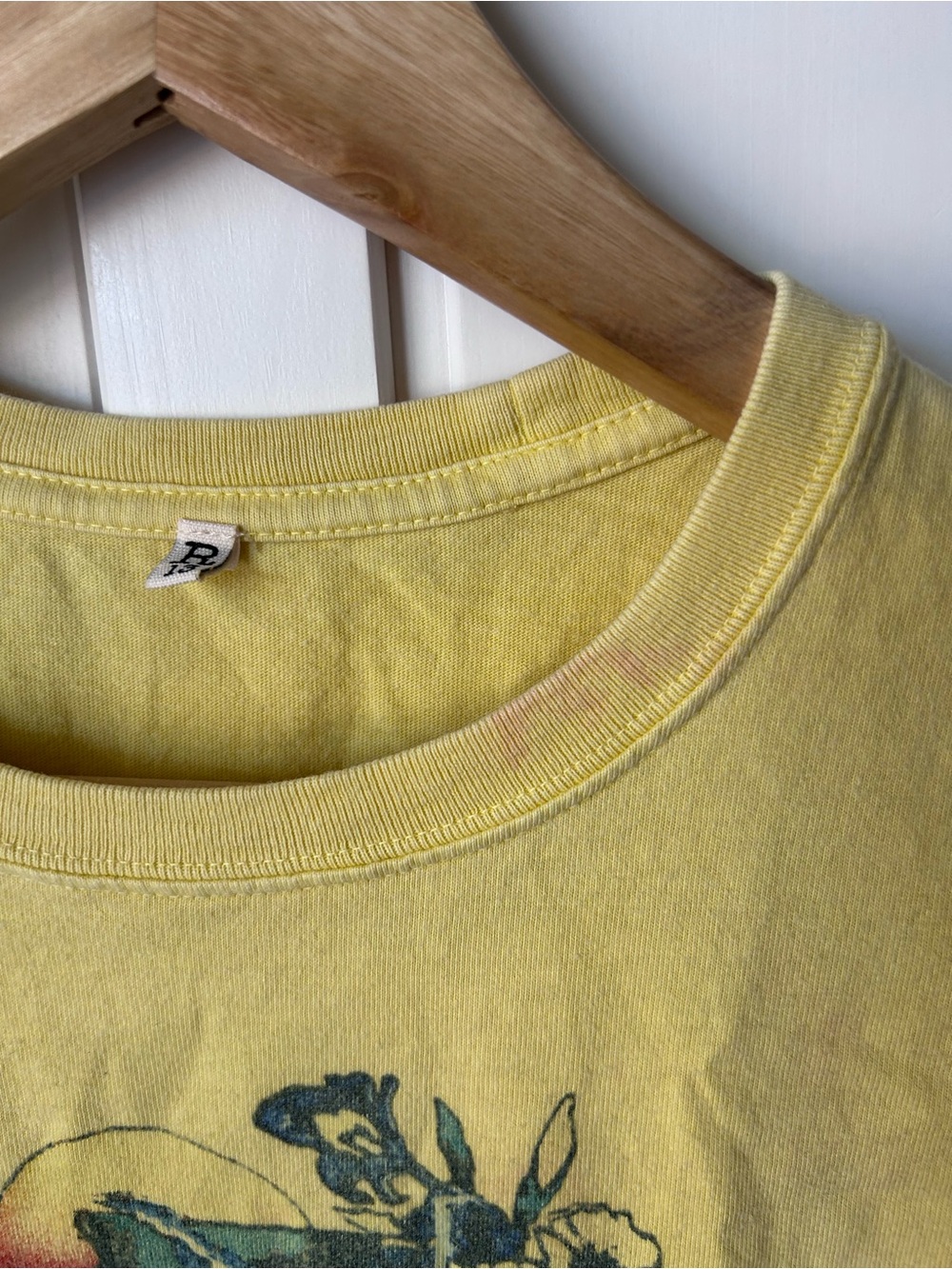 R13 Yellow Graphic Crop Tee with Green Retro Floral Print - Picture 3 of 4